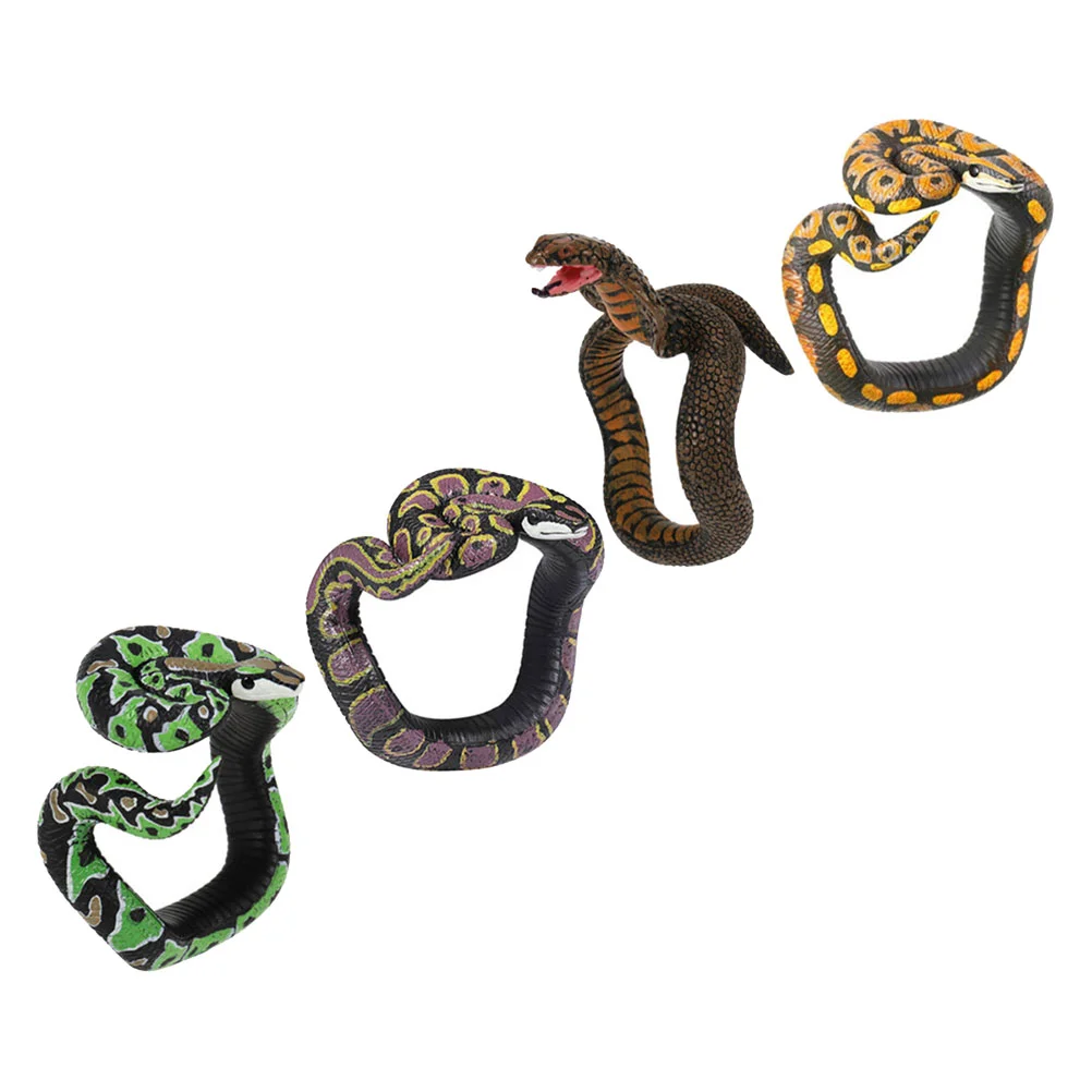 

4pcs Snakes Funny Simulated Snake Props Snake Model