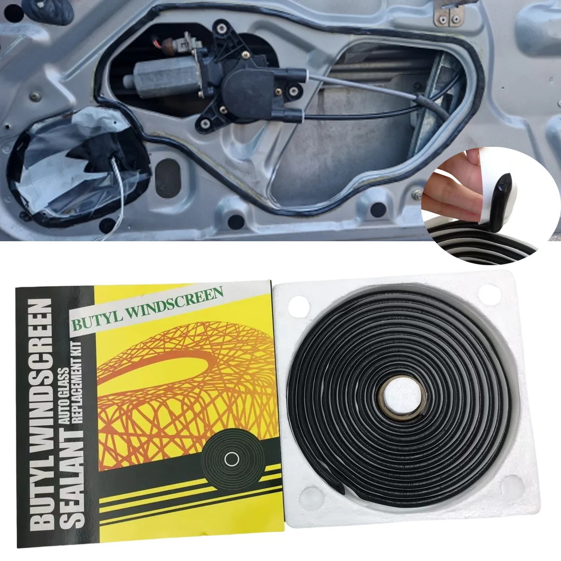 3,8-4,0 м длиной бутилкаучуковый герметик для автомобильной двери водонепроницаемый герметик для лобового стекла автомобиля демпфирующий герметик клей W цветная коробка