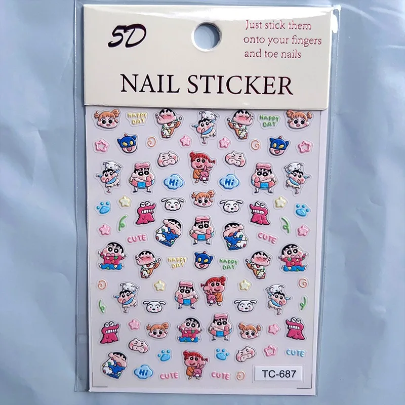 Chikawa аниме Kawaii TC серия рельефные наклейки для ногтей Hellokittys 5D мультфильм счет