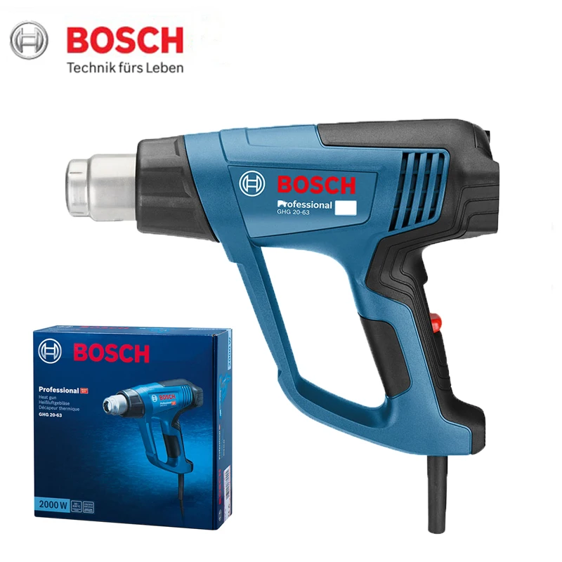 

Bosch GHG 20-63 Hot Air Blower 2000 Watt Temperature Range 50-630° 3 Air Acurrents and Digital Temperature Setting