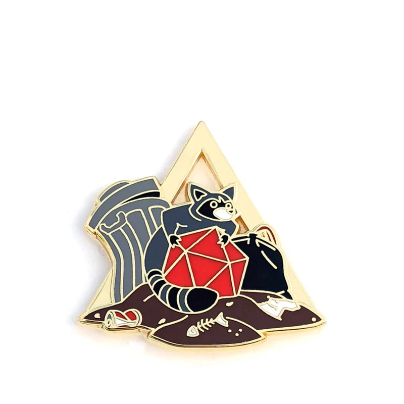 

Cartoon Cute Raccoon Trash Rolls RPG Hard Enamel Pin Badge Brooch DIY Backpack Collar Lapel Pins Jewelry Brooch Party Fans Gift