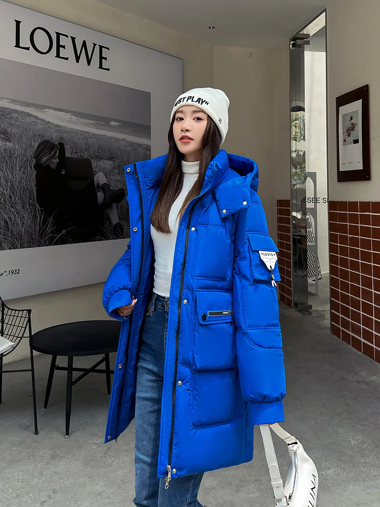 2022 New Design Oversized Winter Jacket For Women's Middle Long Fashoin Hooded Padded Warm Thicken Female Ladies Parka Coat