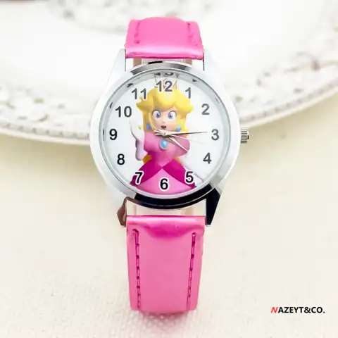Часы наручные «супермарио» с изображением принцессы, персиковой принцессы, электронные кварцевые часы с камнем, милые модные часы с ремешк...