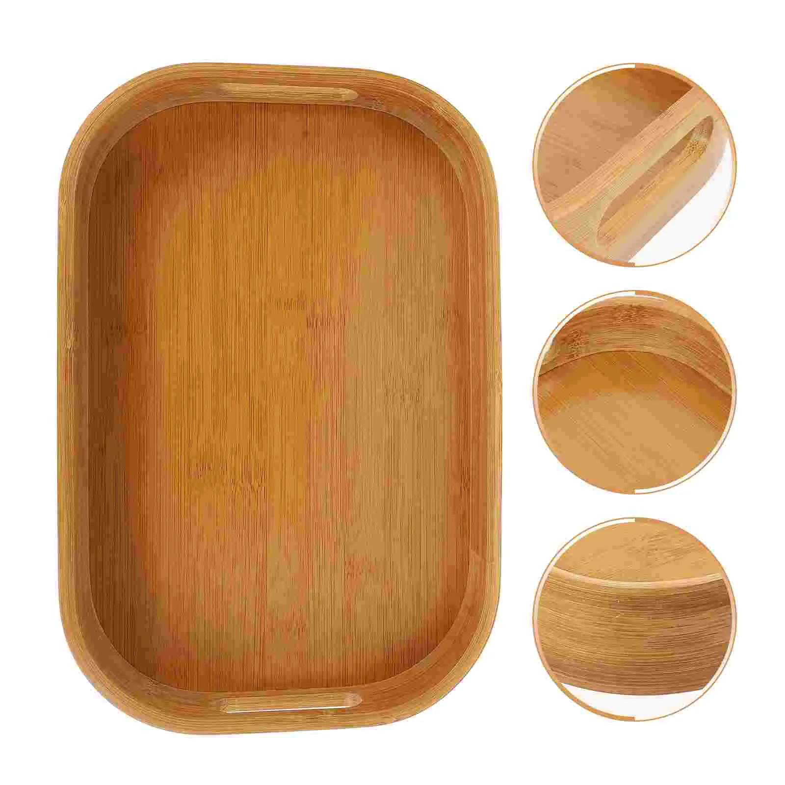 

1Pc Cosmetics Storage Tray Food Serving Plate Decorative Table Centerpiece Wooden Serving Platter Bathroom Vanity Tray