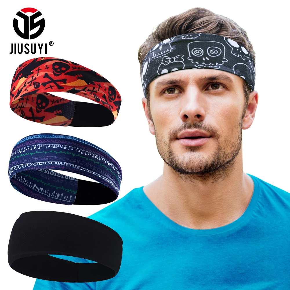 

Skull Ghost Print Headbands Hair Bands Elastic Sports Running Sweatband Yoga Gym Fitness Headscarf Headwrap Hairband Men Women
