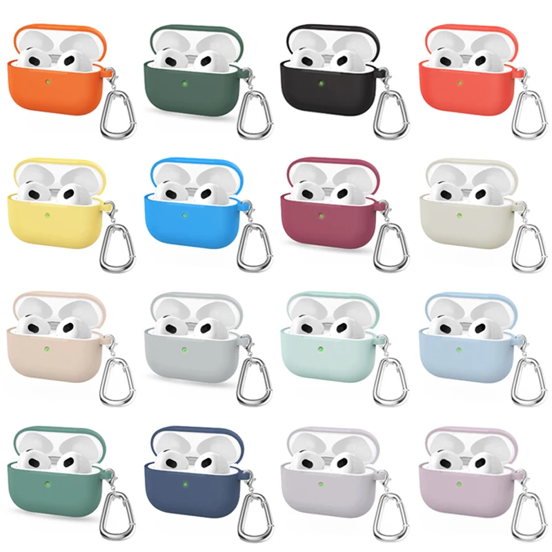 

Мягкий силиконовый чехол для Apple 2021, новинка, чехол для Airpods 3, беспроводные Bluetooth наушники, защитный чехол для AirPods 3 с крышкой на крючке