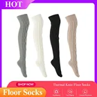 Новые рождественские женские длинные вязаные чулки для девочек женские зимние вязаные носки до бедра выше колена носки