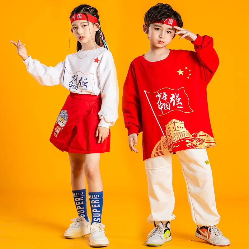 

Детский костюм в стиле хип-хоп, модная одежда, Джазовый танцевальный костюм для чирлидинга на церемонии открытия