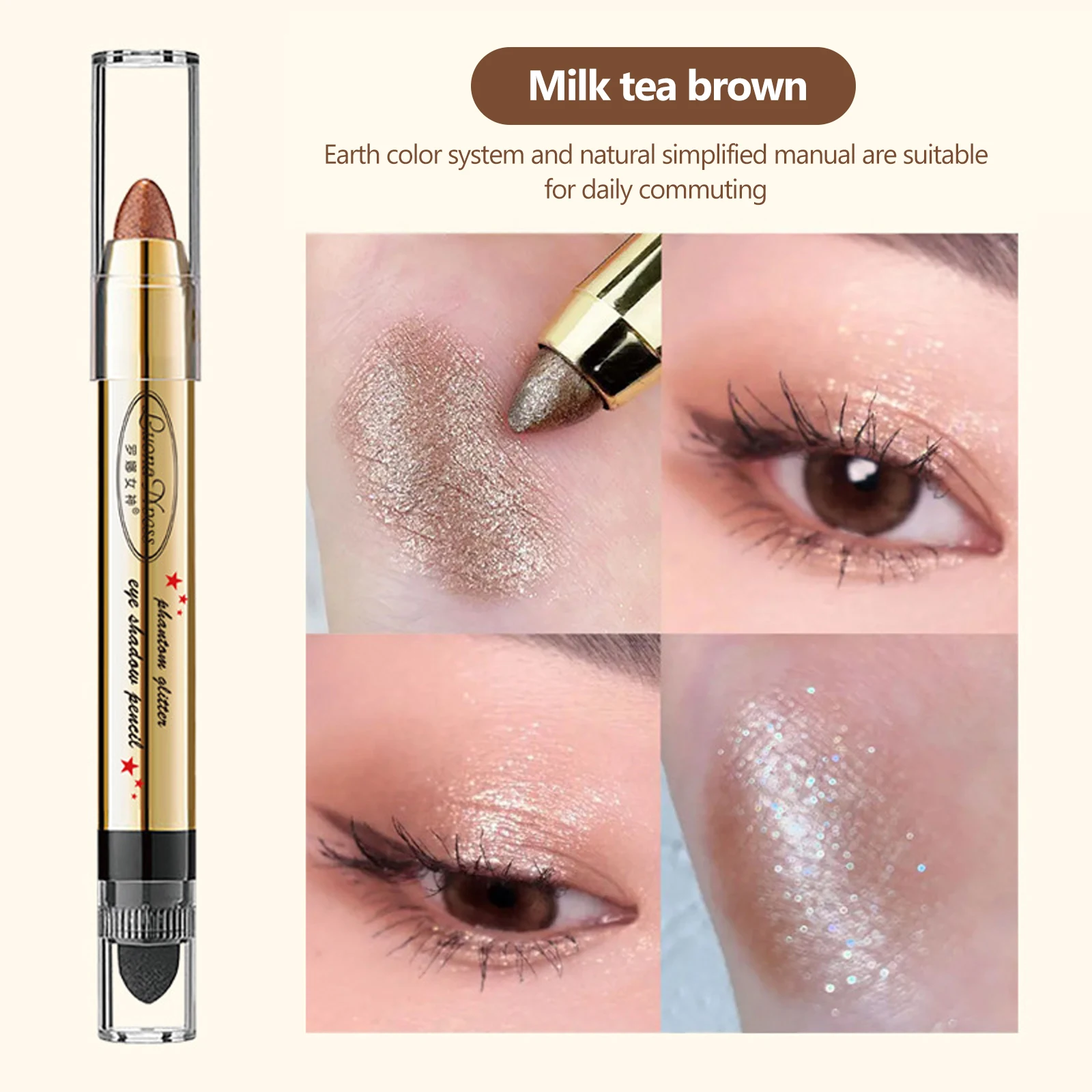 

Double Headed Eyeshadow Pen Blusher Pencil Highlighter Eye Shadow Stick Long Lasting Waterproof Flashing Contour Brightening