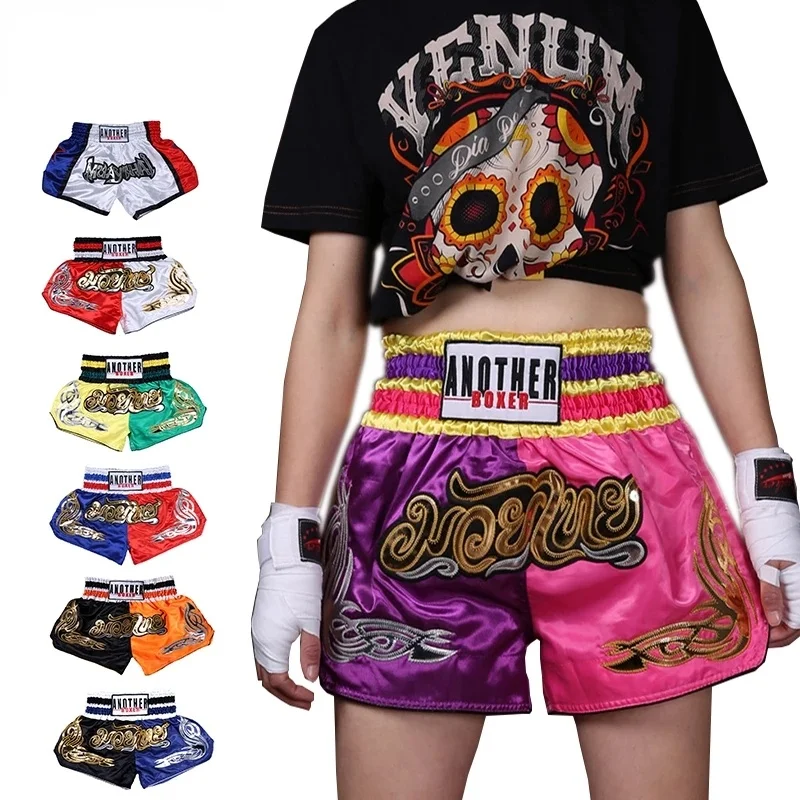 

Men's Kick Boxing MMA Fight Shorts Kids Boys Muay Thai Kickboxing Sanda Pants Women Sportswear Children Grappling Fitness Trunks