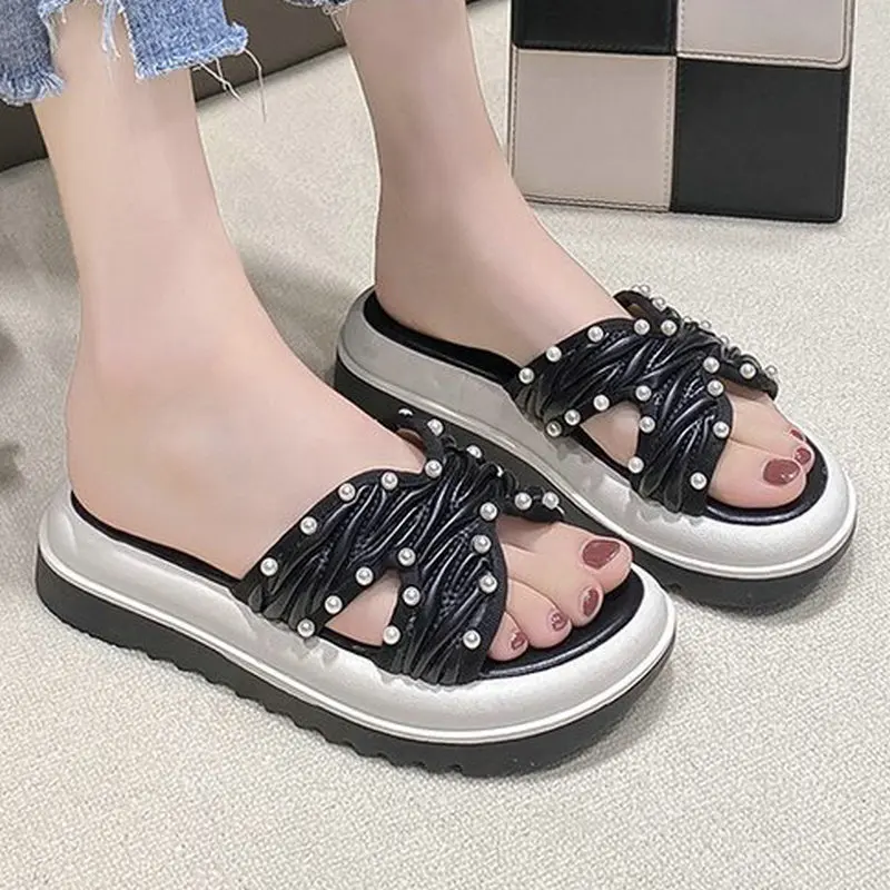 Hot Sale 2023 Summer Slippers Women Light Wedges Fashion Comfortable Shoes Casual Women Thick Bottom Elegant Simple Slippers