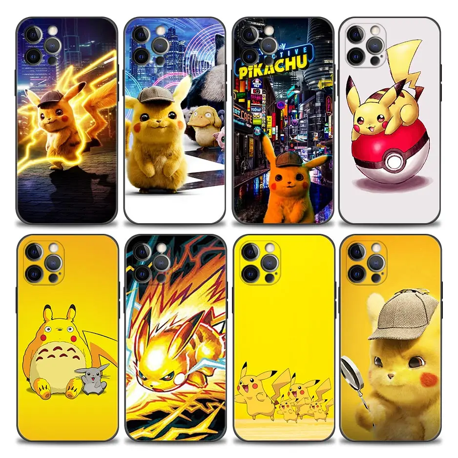 

Japan Anime Pikachu Phone Case for Apple iPhone 11 12 13 Pro Max 7 8 SE XR XS Max 5 5s 6 6s Plus Soft Silicone Case Cover Funda