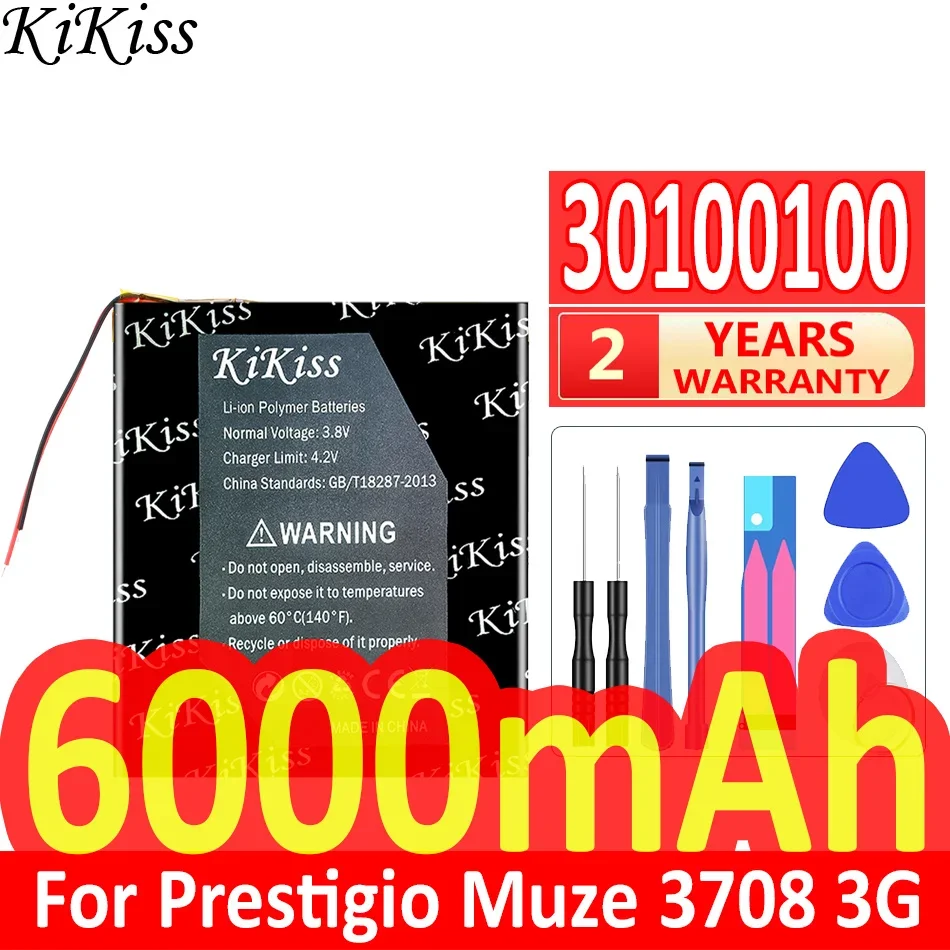 

6000mAh KiKiss Powerful Battery 30100100 For Prestigio Muze PMT3708D PMT3708C 3708 3G PMT3708_3G Laptop Bateria
