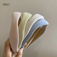 proly new fashion womens hair accessories solid color geometric spongy hairband casual turban girls party travel headband