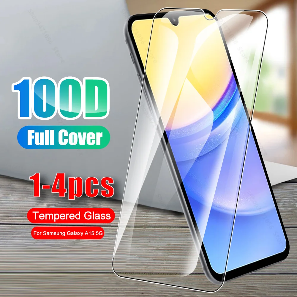 Закаленное стекло 100D для Samsung Galaxy A15 защитная пленка экрана 15 15A GA15 GalaxyA15 4G 1-4 шт.
