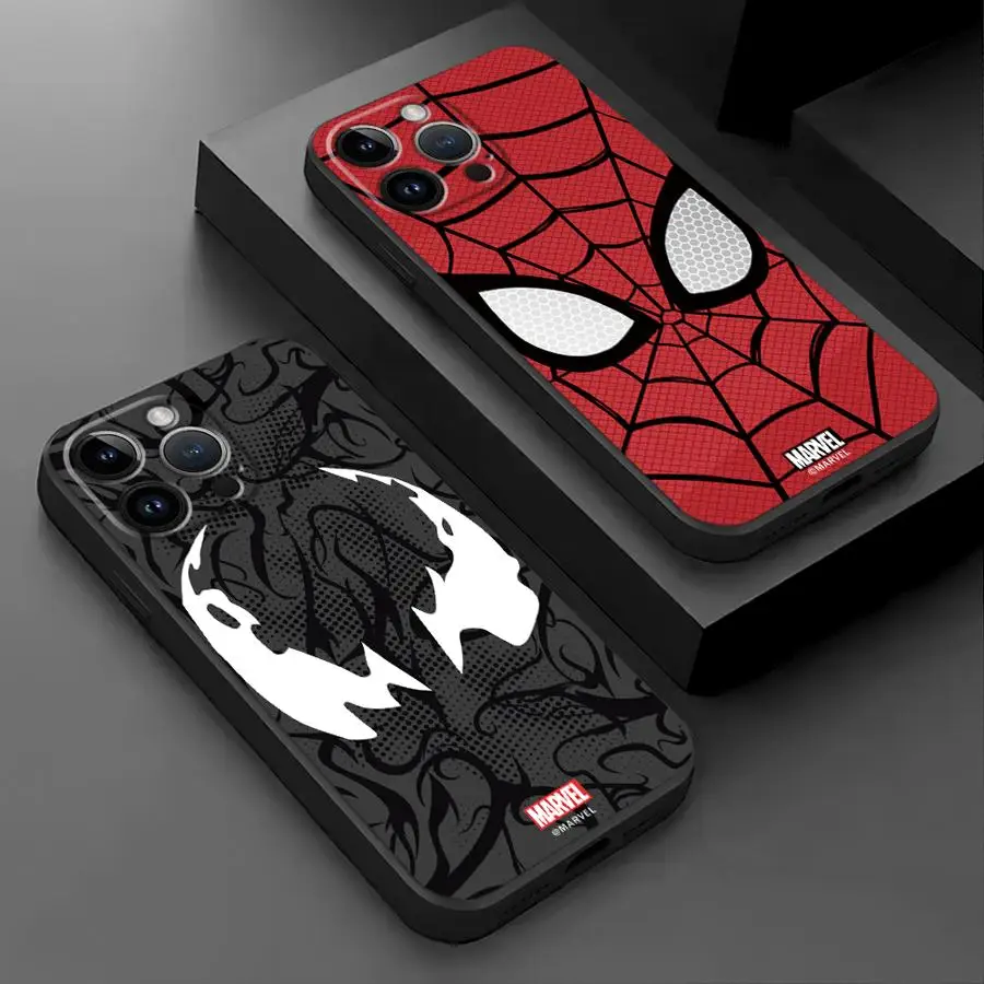 Marvel Spider Man Venom Logo Phone Case for iPhone 15 ProMax XR SE 11 Pro 16 XS Max 14 13 Mini 7 8 Plus 12 Cover
