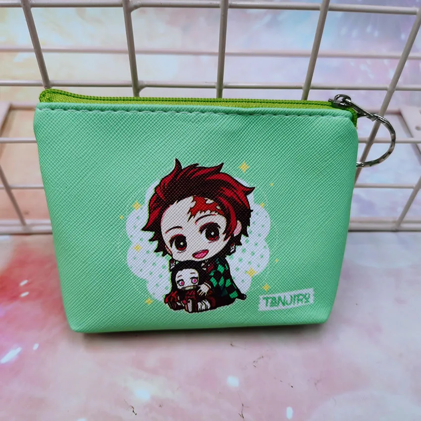 Anime Demon Slayer Kimetsu No Yaiba Coin Wallet Cosplay Kamado Nezuko Purse Canvas Penny Purse Coin Bag Coins Storage Bag