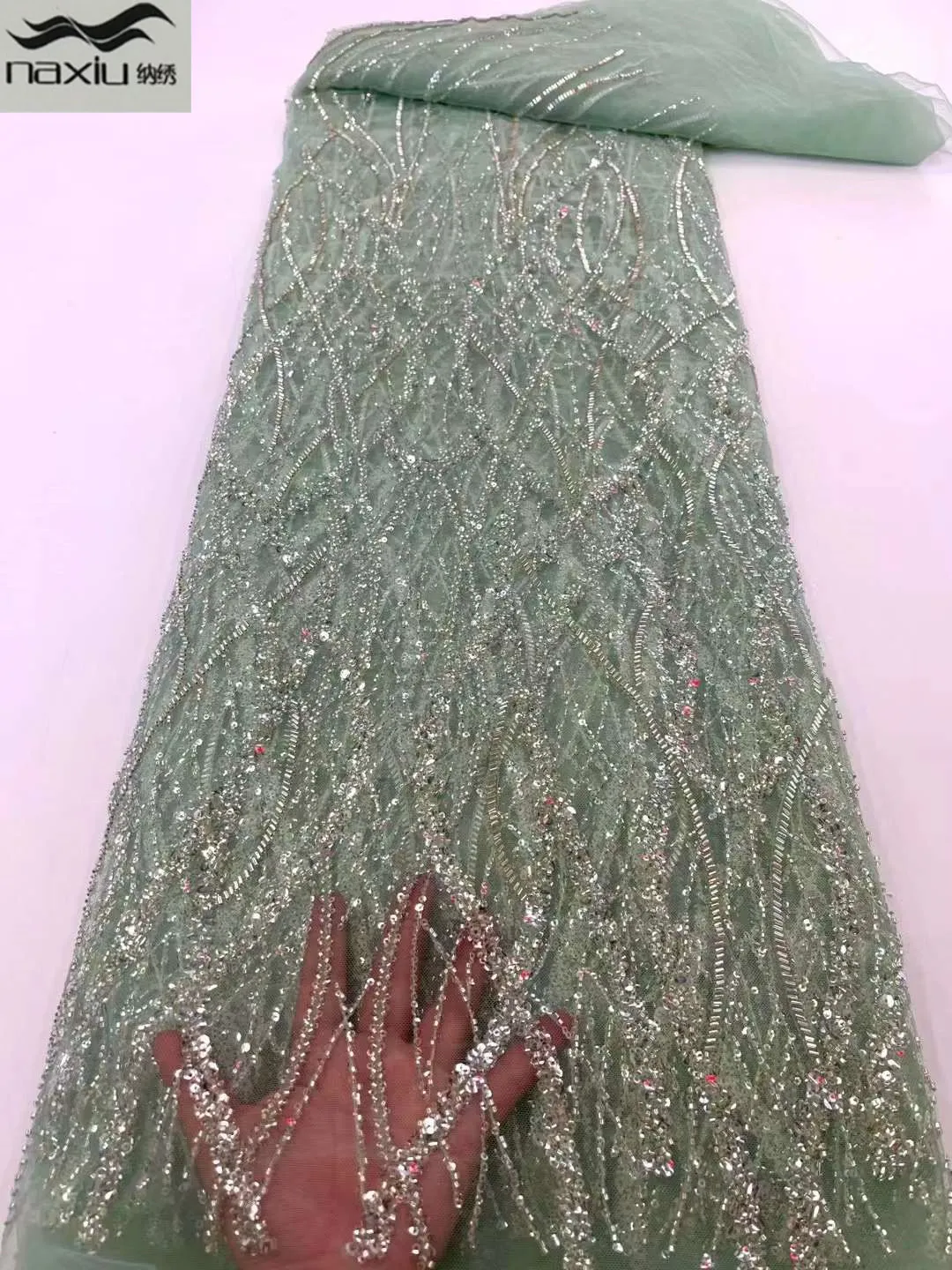 

Роскошная золотая Свадебная кружевная ткань Madison, 2022 африканская кружевная ткань с вышивкой, с большим количеством бусин, 5 ярдов для шитья свадебного платья