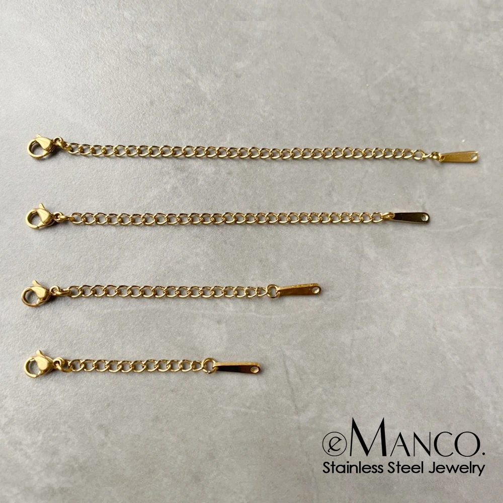 

eManco 3/5/8/10CM Extension Tail Chain Stainless Steel Lobster Clasp Connector Bracelet Necklace Jewelry Findings Addons&Extras