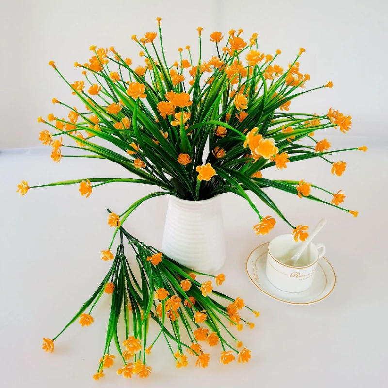 

7 Forks Artificial Flowers Gypsophila Fake Flowers for Outdoor Courtyard Garden Decoration Plastic Flowers Wedding Decoration
