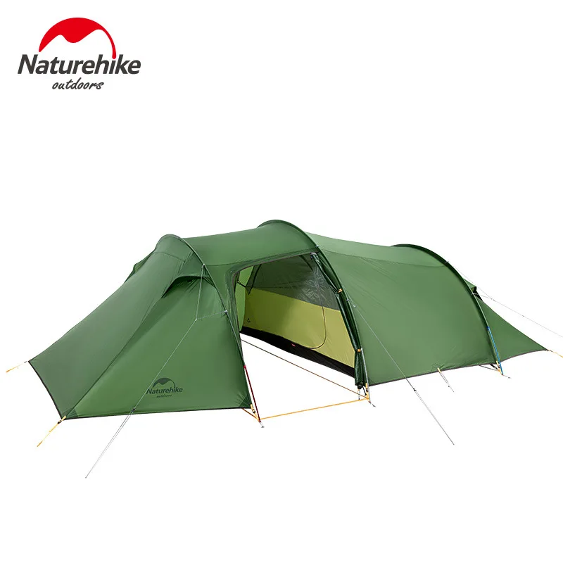 

Naturehike Opalus Outdoor Ultralight Silicone Coating 2 3 4 Tunnel Tent 20D 210T Fabric Camping Tents With Mat Green Orange