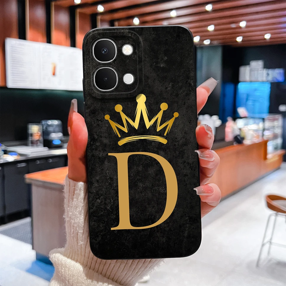 Фото Чехол для телефона Vivo iQOO Z11X Z10X Luruxy с буквами от A до Z, гладкий защитный чехол для Vivo iQOOZ11X Z10X 5G, защита от падения, чехол-капа №3