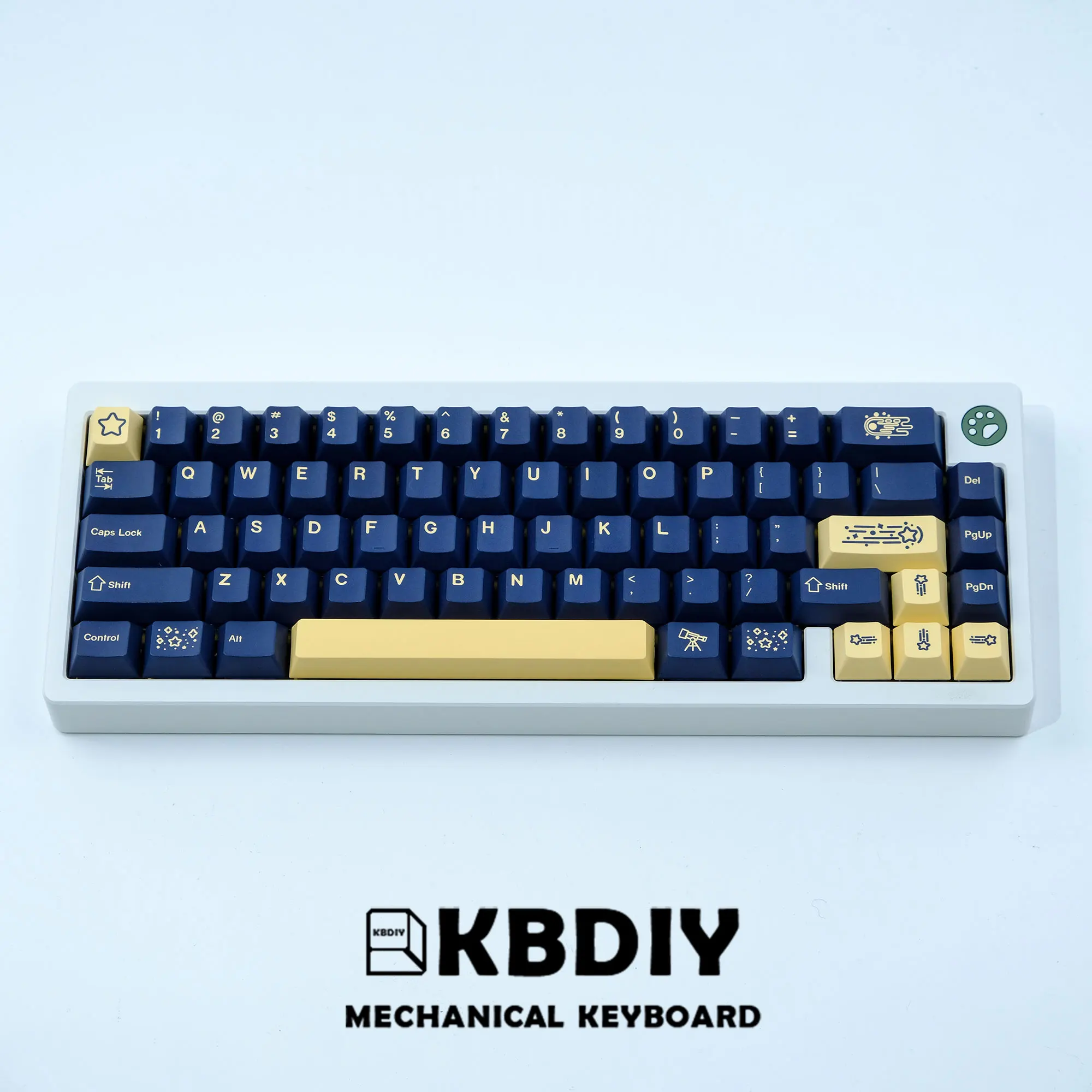 KBDiy 124 Keys GMK Stargaze Clone PBT Korean Keycaps Cherry MX Profile Yellow Keycap for Mechanical Keyboard Custom Key Caps Set