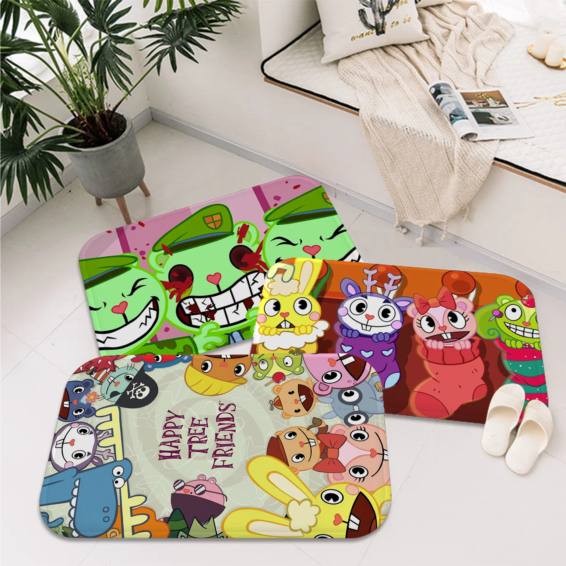 z kreskówek Happy Tree Friends Mata podłogowa Retro Wiele wyborów Dywanik do salonu kuchenny Antypoślizgowy Nowoczesny wystrój domu