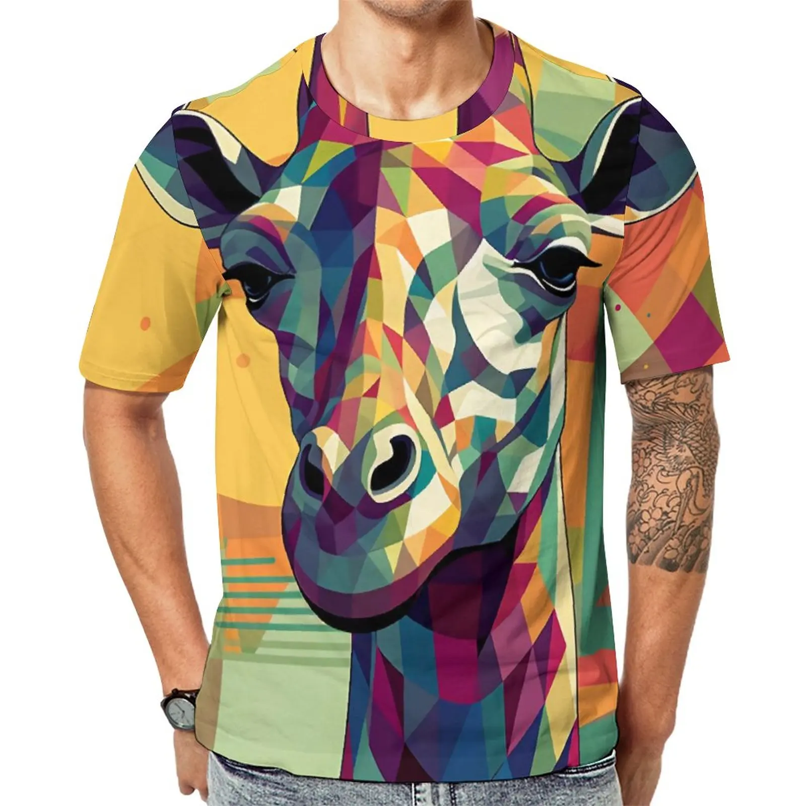 

Футболка мужская с коротким рукавом и графическим принтом, размеры до 5XL