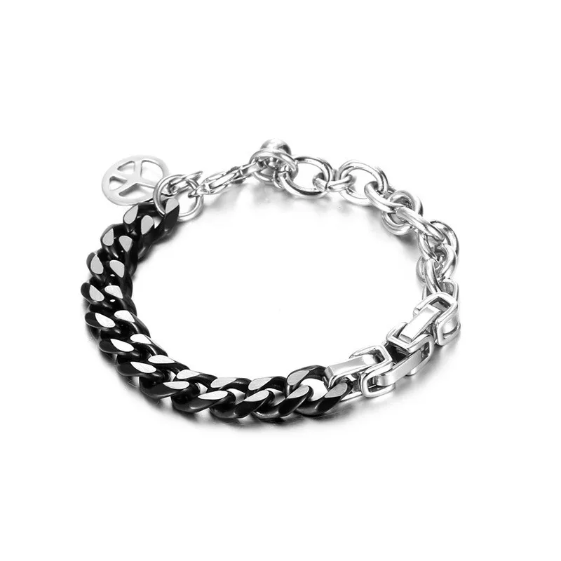 

Titanium Steel Chain Bracelet Men Personalized Splicing Hip Hop Bracelet Girls' Fashion Bracelet