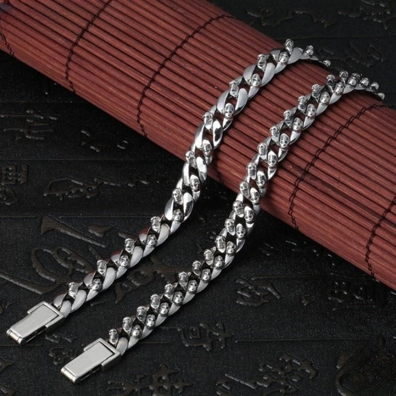 Браслет BOCAI из стерлингового серебра 925 пробы с подвесками для женщин и мужчин