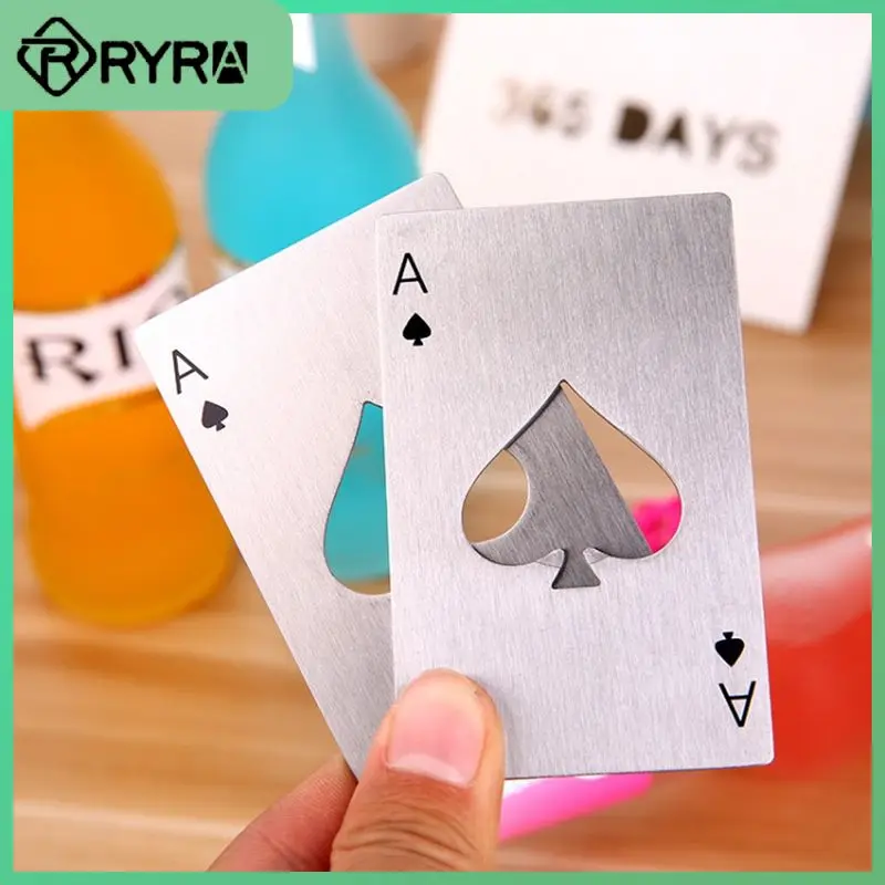 

New Stainless Steel Poker Card Openers Personalized Credit Card Beer Bottle Openers Barware Bar Portable Corkscrew Accessories