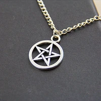 pentagram pendant necklace for women men wicca wiccan pagan witchcraft movie jewelry accessories designer goth aesthetic gothic