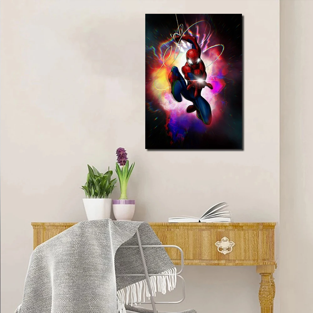 Disney Marvel Человек-паук Железный человек Халк искусство и принты на холсте