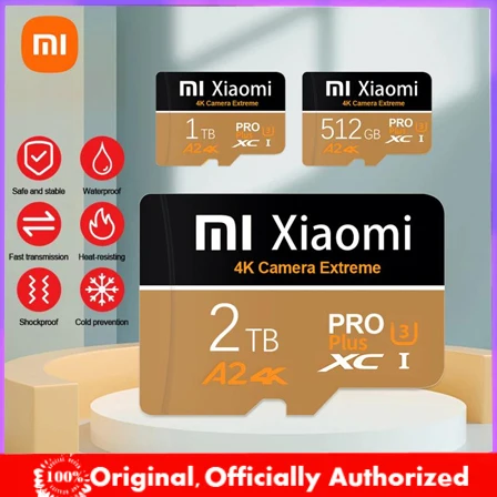 XIAOMI 2TB High speed SD/TF Flash Memory Card 1TB 512GB 256GB 128GB 64GB Class 10 Waterproof Micro TF SD Card For Phone Camera