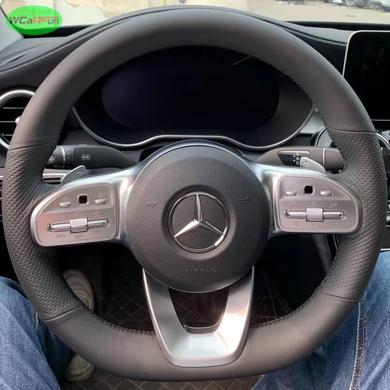 

Противоскользящий кожаный чехол на руль автомобиля для Mercedes Benz GLB W177 W206 W213 W463 W167 W222 C118 H247 X253