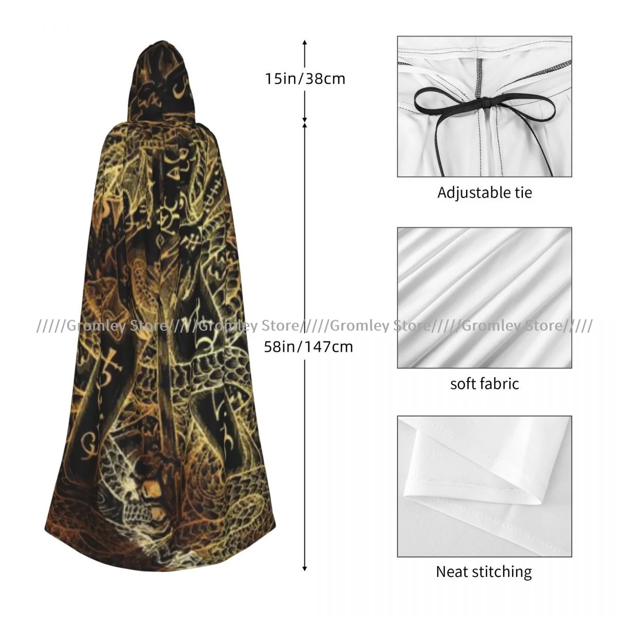 Длинный плащ с капюшоном Witch