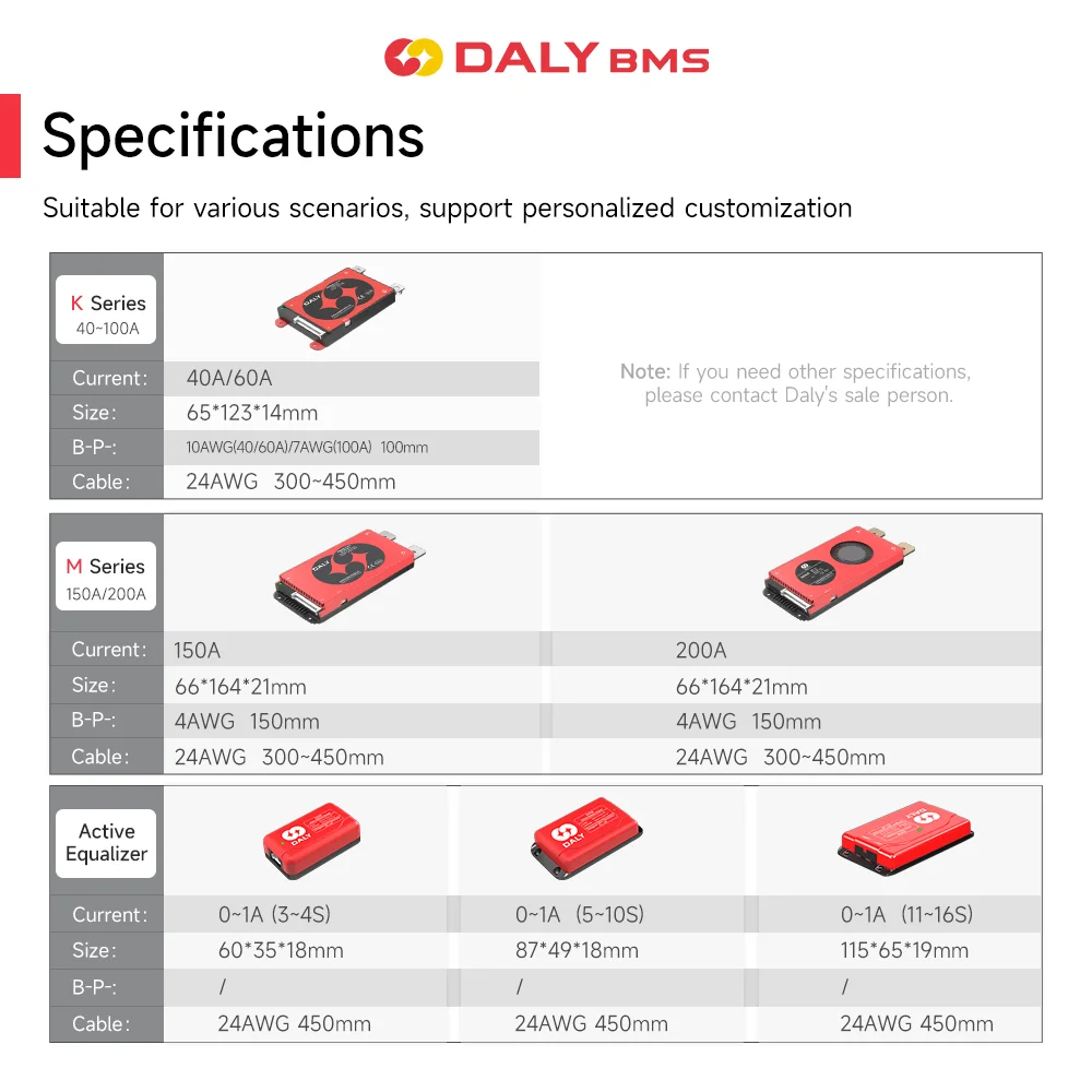 Фото Daly BMS Active Balancer BMS Lifepo4 4S 12V 3S 8S 24V 13S 16S 48V 40A 60A 100A 150A 200A для Li-Ion 3.7V 3.2 Батарея BMS 100Ah №4