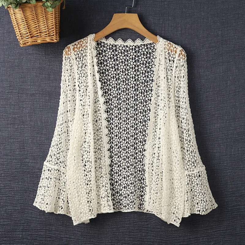 

Hollow Sweater with Cardigan Short Sun Protection Coat Women's Gentle Cloak Spring and Summer Wholesale