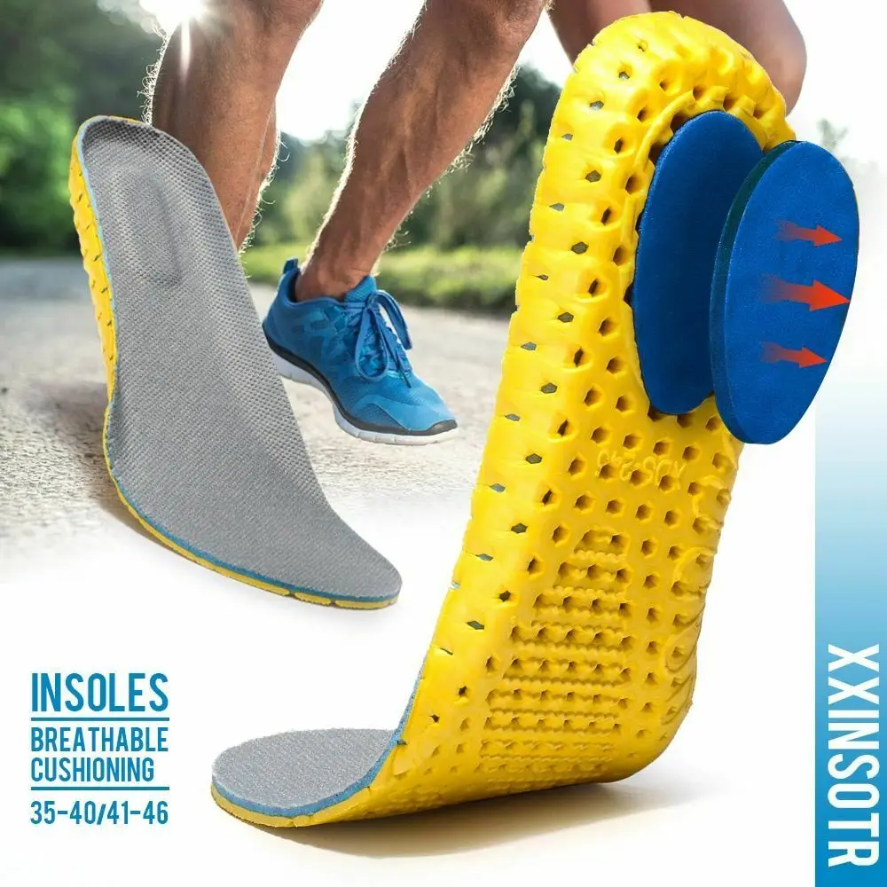 

Sports Insoles Memory Foam Breathable Shock Absorption Arch Support Honeycomb Sneaker Soles Shoes Insert for Feet Men Women