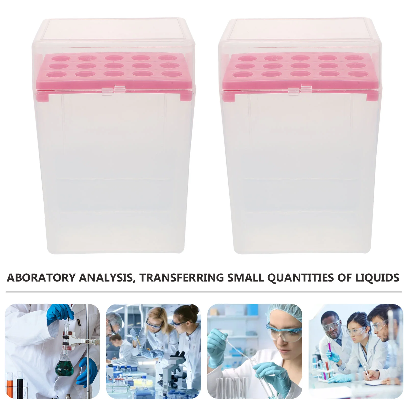 

Pipette Tip Box Plastic Display Stands Laboratory Supplies Rectangular 15 Positions Pipettor Case Container Useful Holder