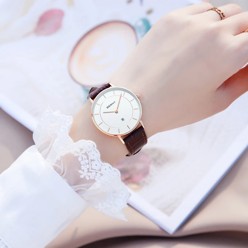 Women's Watches Waterproof Men Quartz Stainless Steel Watch Sapphire Ladies Date Calendar Ultrathin Case Business Wristwatch