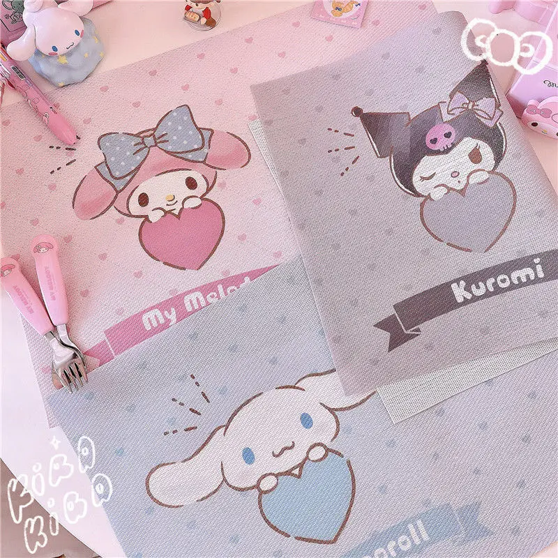 

Sanrioes Cinnamoroll My Melody Kuromi Placemat Desk Mat Bowl Mat Kawaii Anime Dirt Resistant Easy To Clean