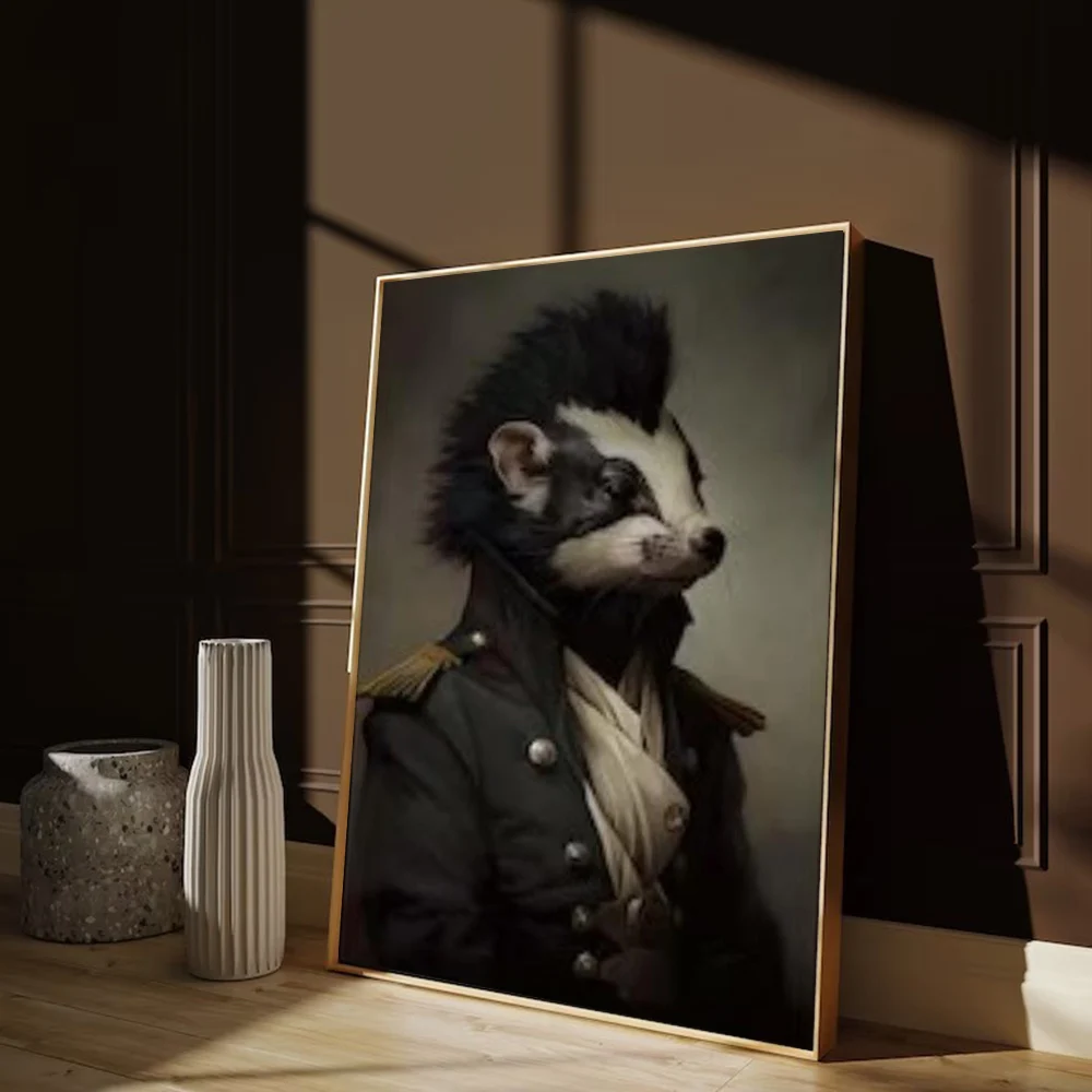 Художественный постер с изображением темных академических животных принты для