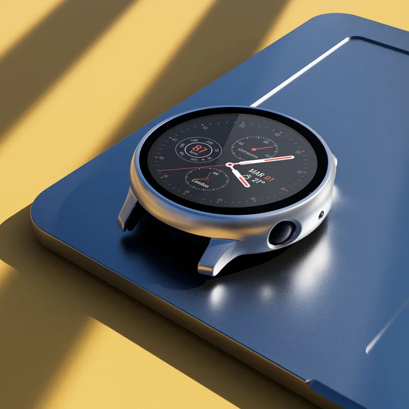 Glass+Case For Samsung Galaxy Watch Active 2 44 40mm All Cover Bumper+Screen Protector film correa for Galaxy Watch 4 44mm 40 mm