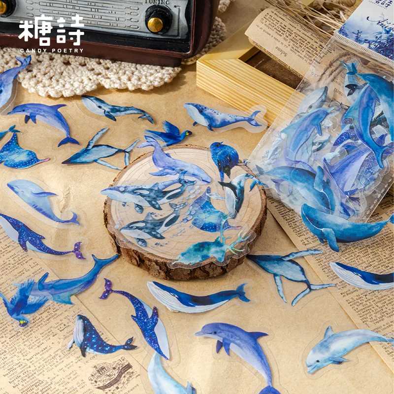 

Набор наклеек для дневника и скрапбукинга, полярные медведи, Кит, 40 шт.