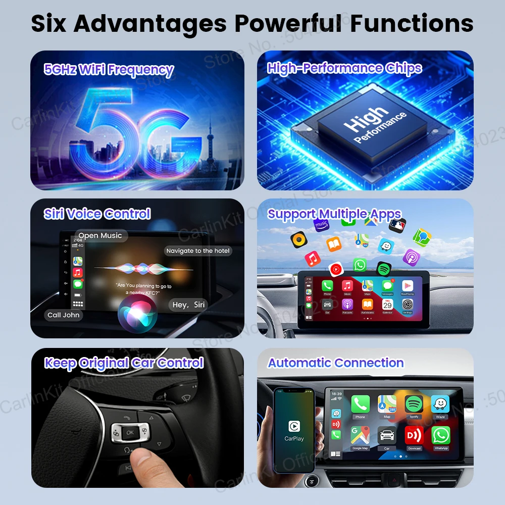 CarlinKit MINI SE Беспроводной адаптер CarPlay для iPhone Преобразование проводного в