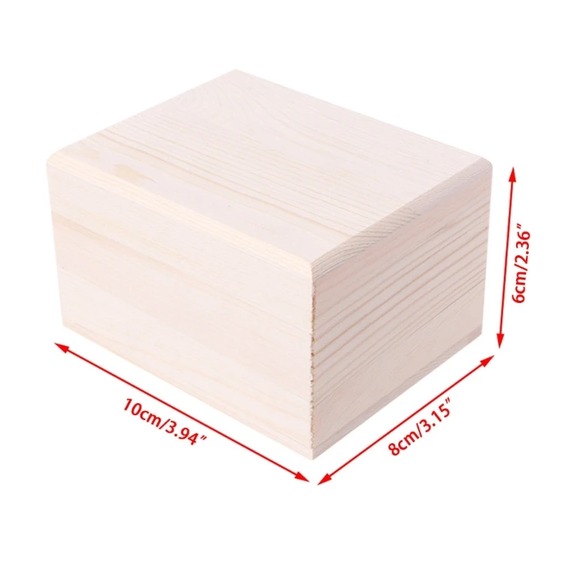 

2022 New Handmade Wooden Box With Lid Storage Case Crafts Sundries Organizer 2 Sizes
