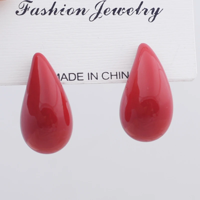 Модные серьги в виде капель воды для женщин розовые синие оранжевые красные