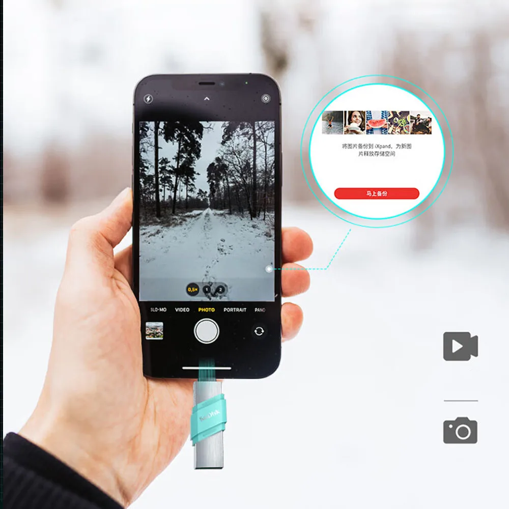 Флэш-накопитель SanDisk iXpand USB/USB флэш-накопитель 2-в-1 с разъемами Lightning и USB Type-A для